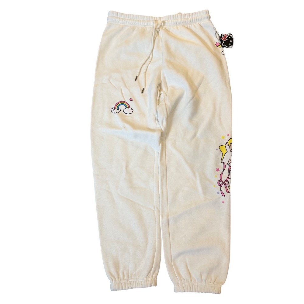 Forever 21 x Hello Kitty Little Twin Stars Cream Jogger Sweatpants Size L NWT